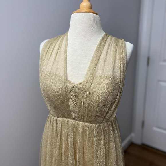Jenny Yoo Anabelle Gold Tulle Convertible Gown Dress Sz 4 - Picture 13 of 16